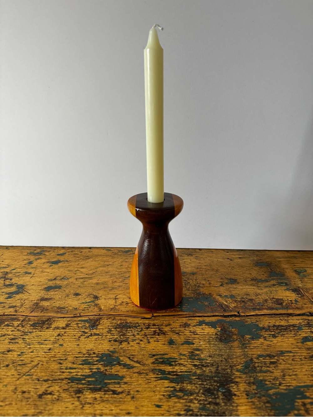 Two-Tone Wooden Candleholder